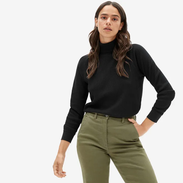 The Organic Cotton Turtleneck Waffle Tee