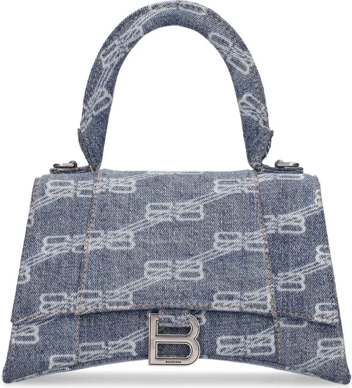 Small hourglass canvas shoulder bag