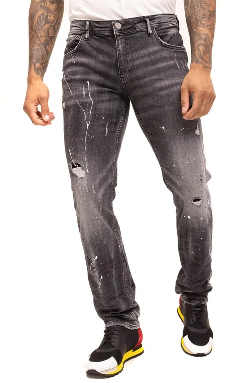 Ron Tomson Men's Modern Drip Denim Jeans