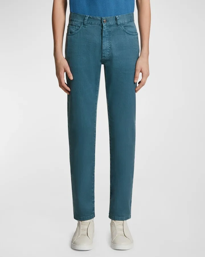 Men's Linen-Cotton 5-Pocket Pants