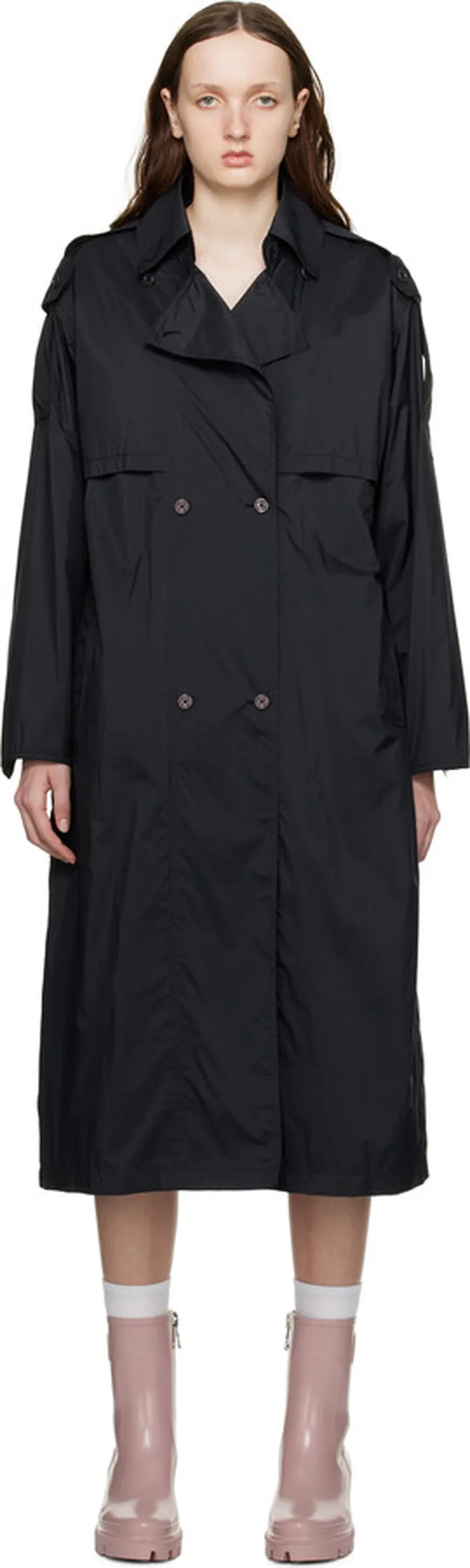 Moncler Black Deva Trench Coat