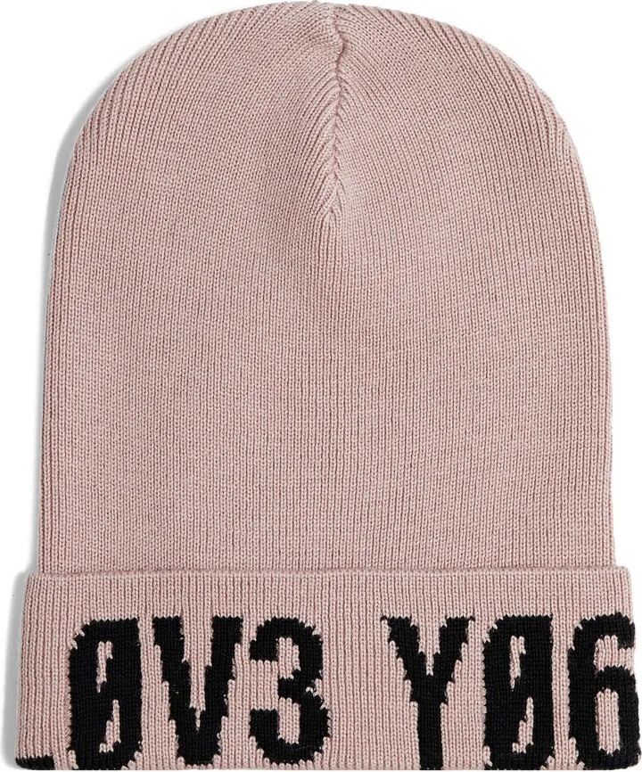 Jacquard-knit wool beanie