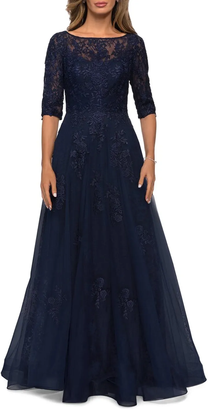 Floral Lace & Tulle Gown