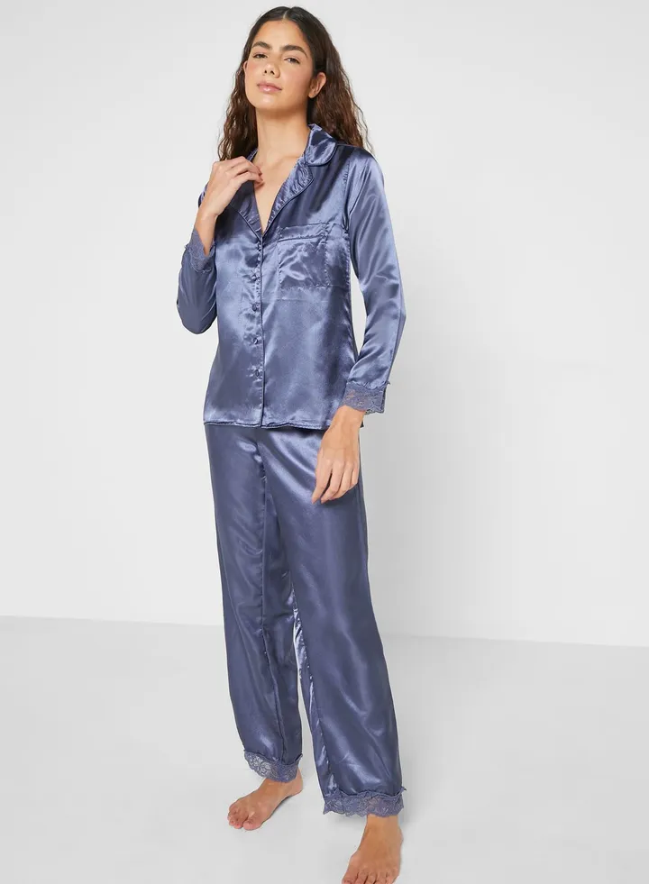 Knitted Sleep Shirt Set