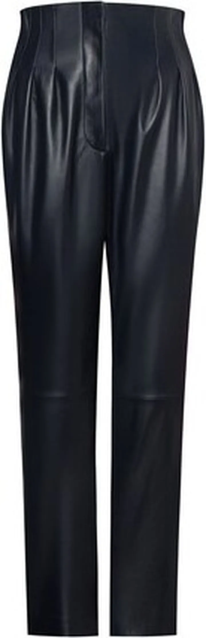 Nappa leather trousers with pleats