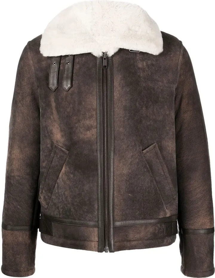 Military-Style Shearling Jacket