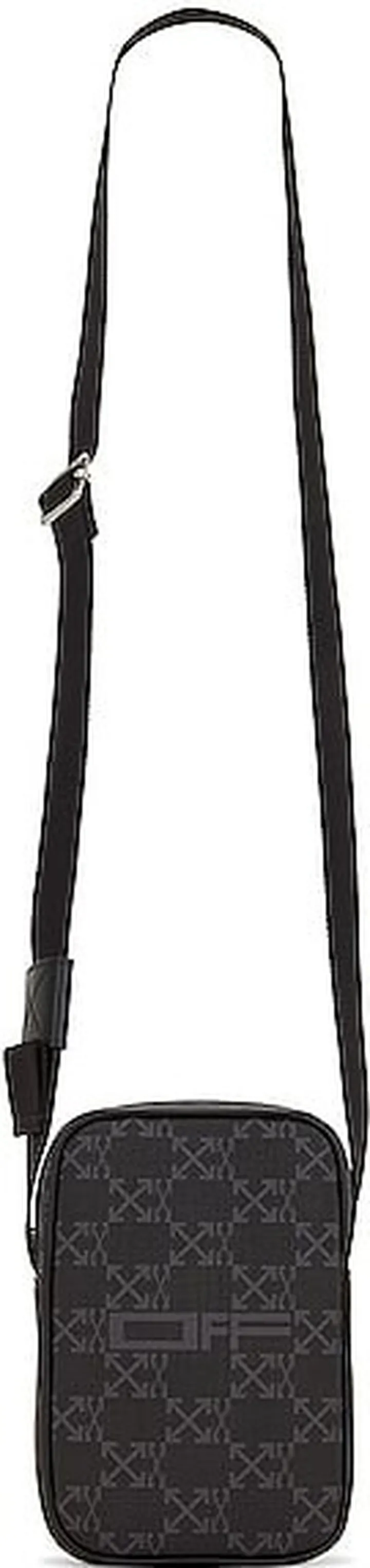 OFF-WHITE OW Allover Crossbody Bag in Black