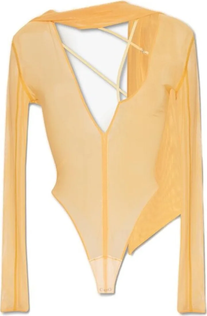 Jacquemus Le Body Abanaba Asymmetric Strappy Bodysuit