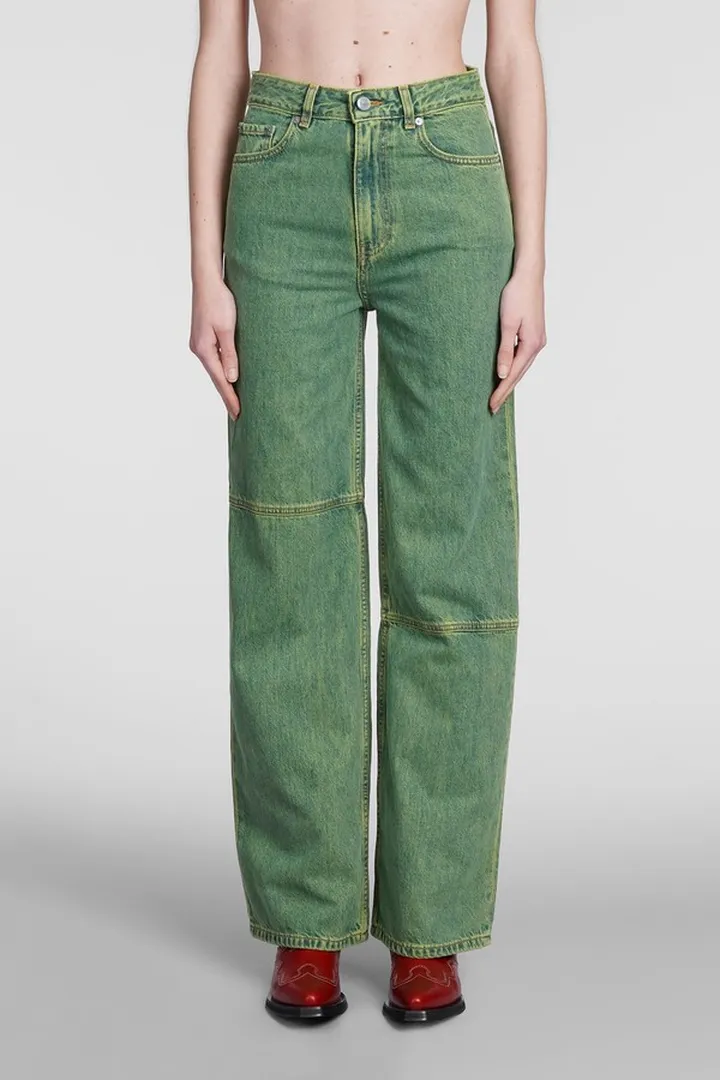 Jeans In Green Denim