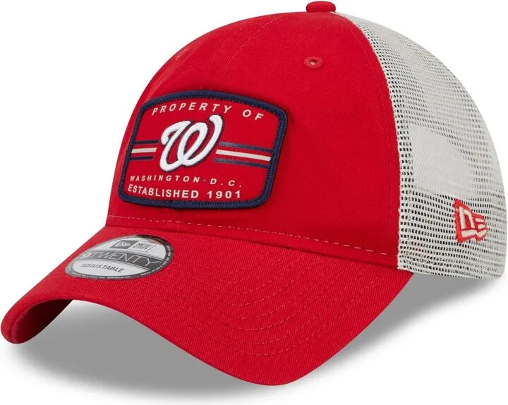 Men's New Era Red Washington Nationals Property Trucker 9TWENTY Snapback Hat