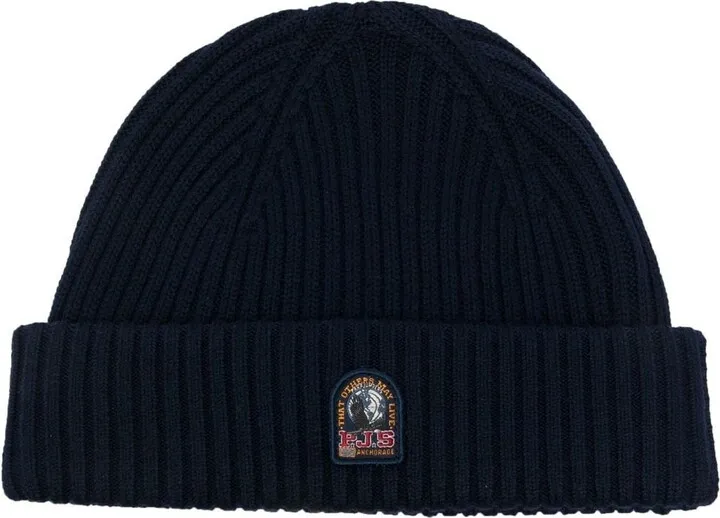 Logo-Patch Ribbed-Knit Beanie