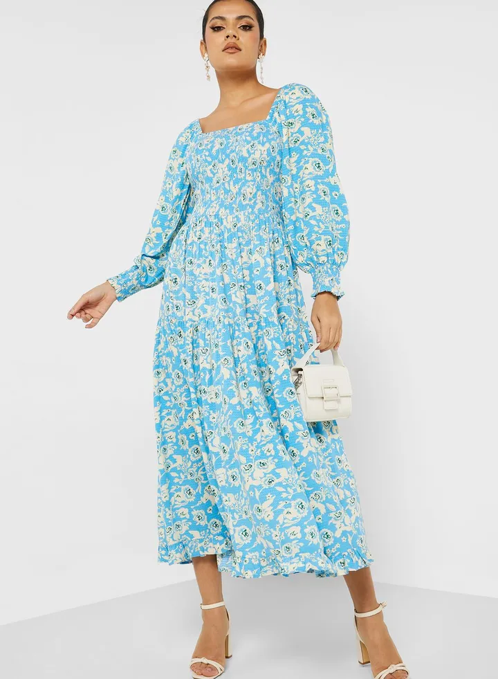 Floral Print Tiered Dress