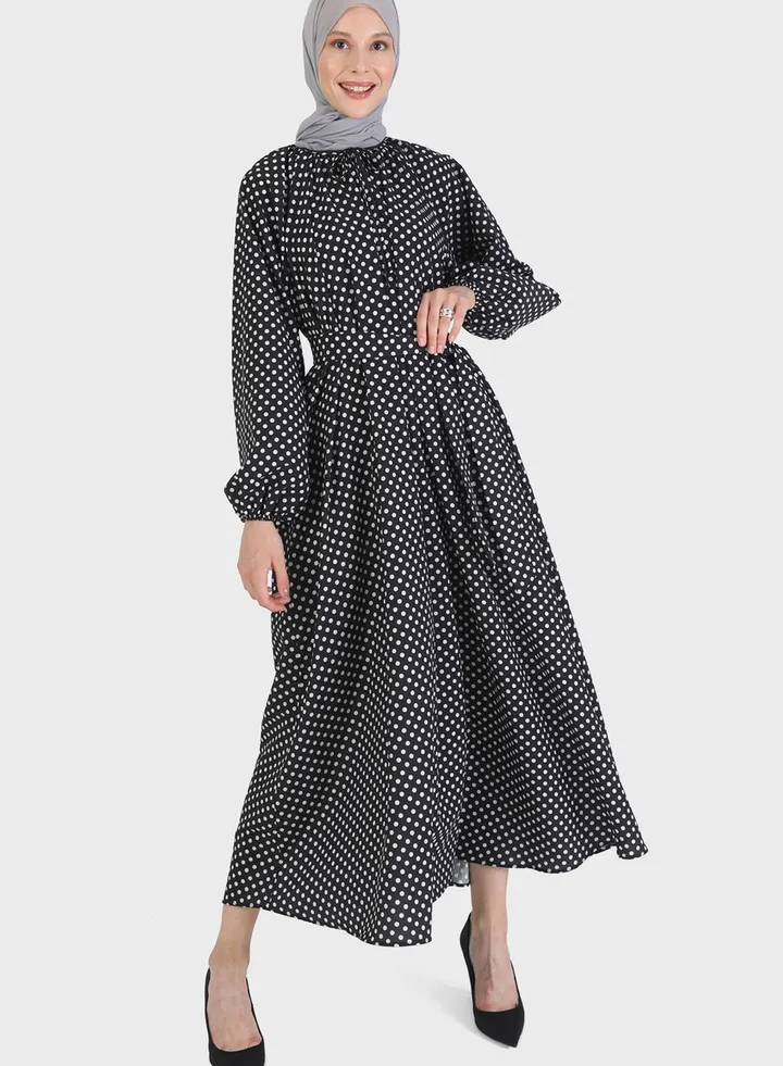 Printed Flared Dress