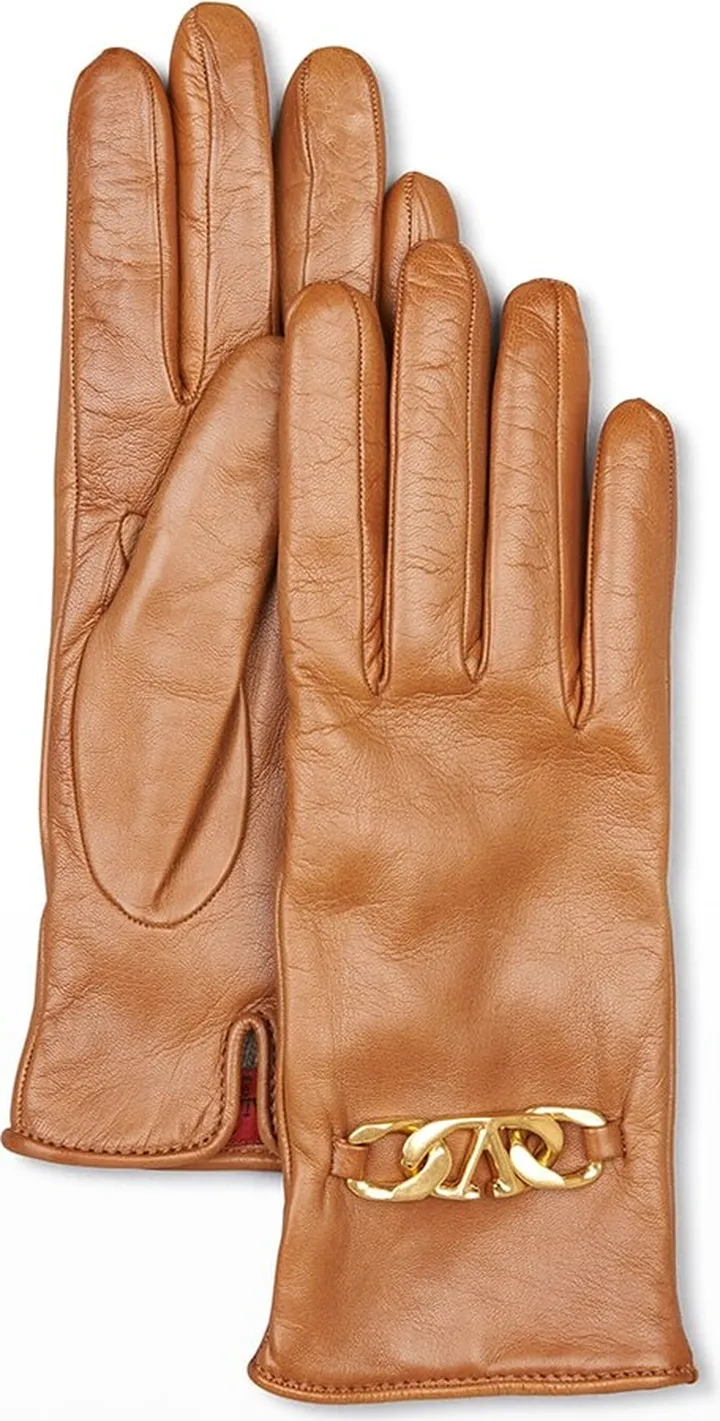 VLOGO Chain Leather Gloves