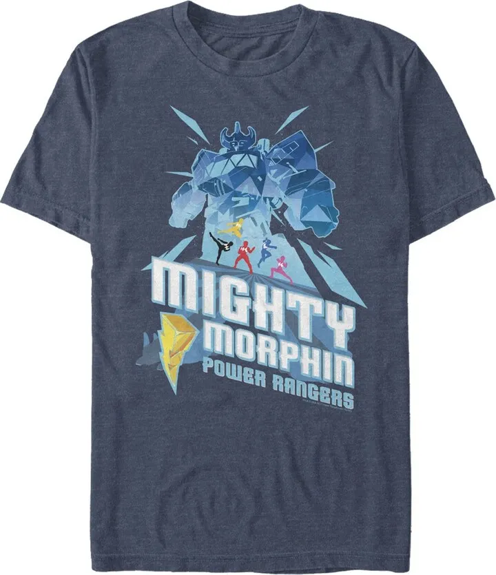 Men's Power Rangers Mighty Morphin Megazord T-Shirt - Navy Blue Heather - 3X Large
