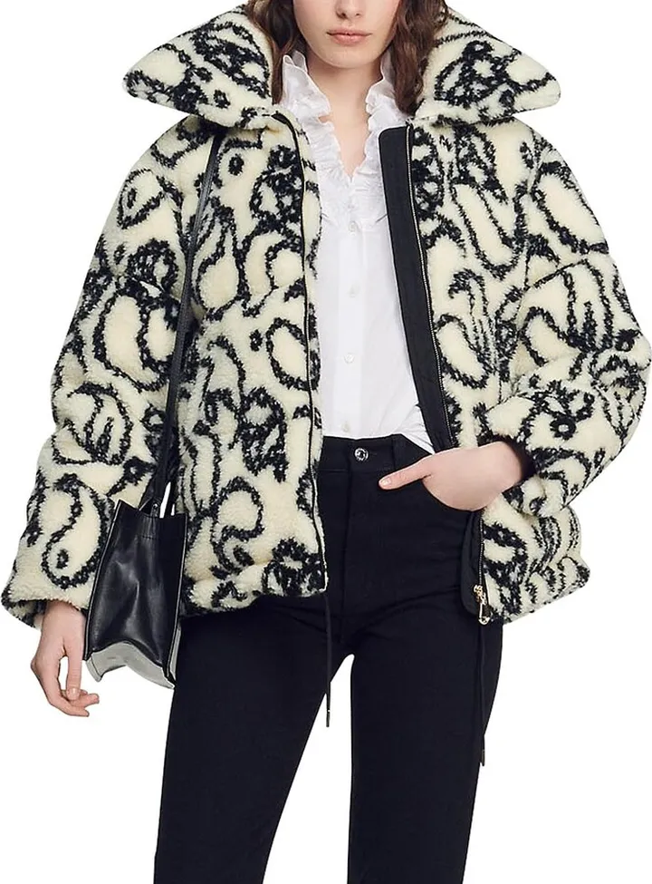 Oversized Down-Quilted Faux-Fur Jacket