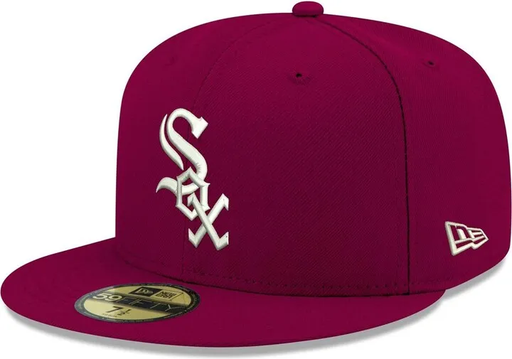 Men's Cardinal Chicago White Sox Logo White 59FIFTY Fitted Hat