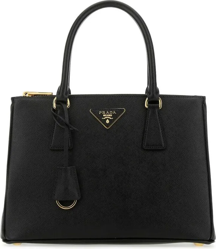 Prada Logo Plaque Tote Bag