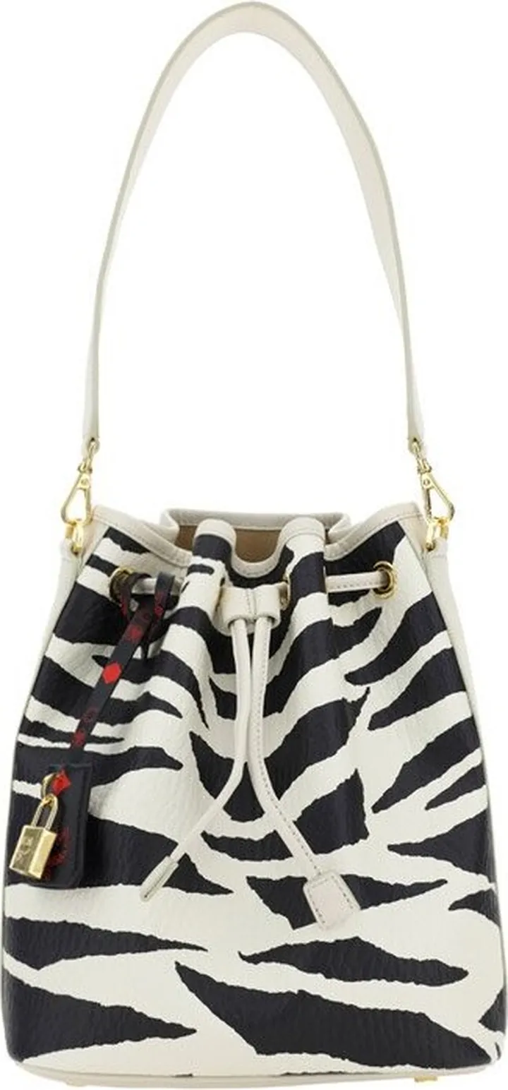 MCM Zebra-Printed Ruched Tote Bag