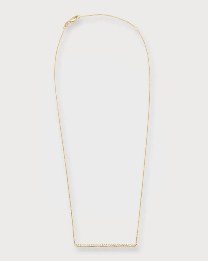 18k Gold Diamond Bar Necklace
