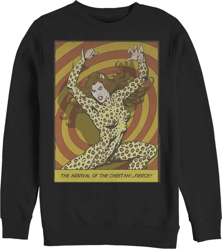 Men's Justice League Cheetah Comic Panel Sweatshirt - Black - Small