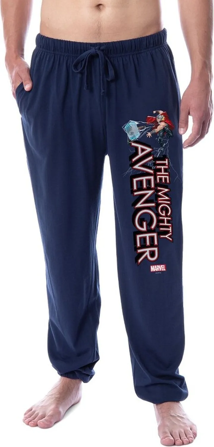 Marvel Men's Thor The Mighty Avenger Adult Jogger Pajama Pants (MD) Blue
