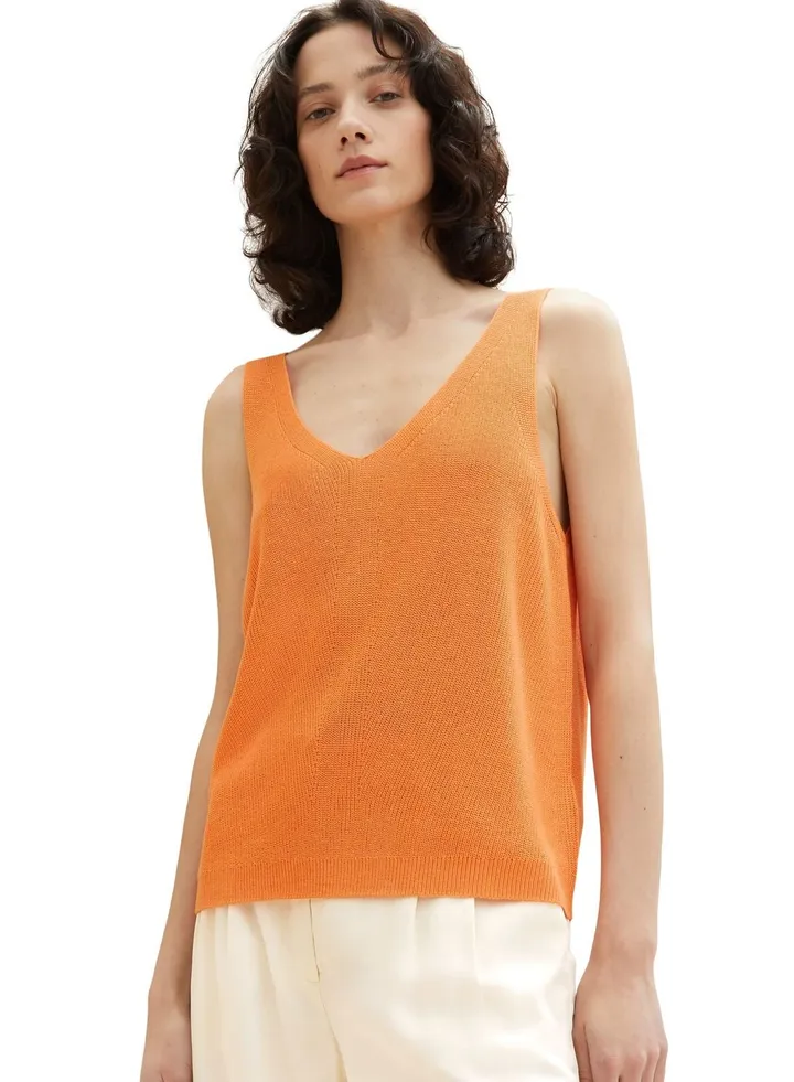 V-Neck Ribbed Tank Top