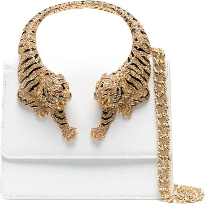 Tiger-Handle Shoulder Bag