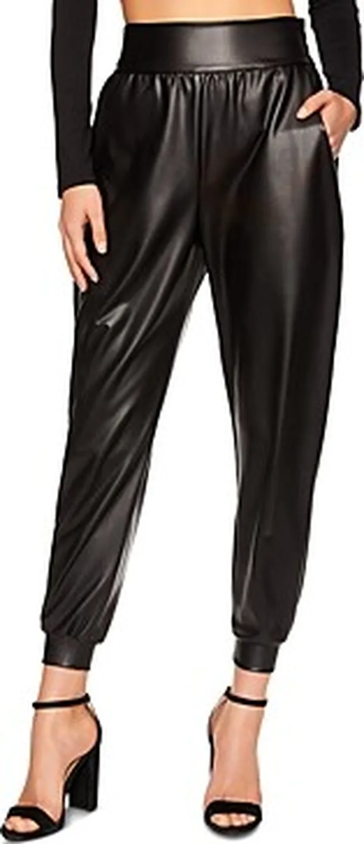 Susana Monaco Faux Leather Jogger Pants