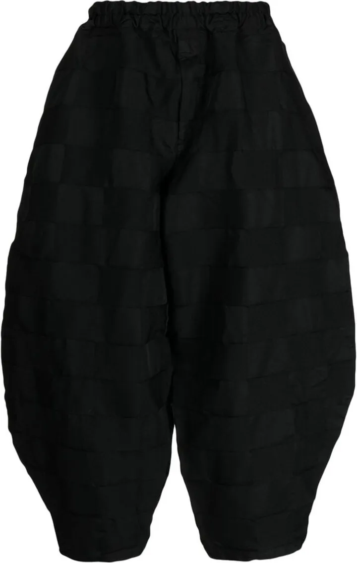 Elasticated-Waist Cropped Trousers