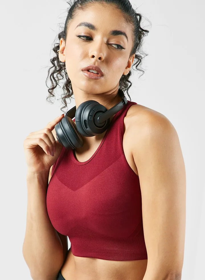 Cutout Back Detail Sports Bra