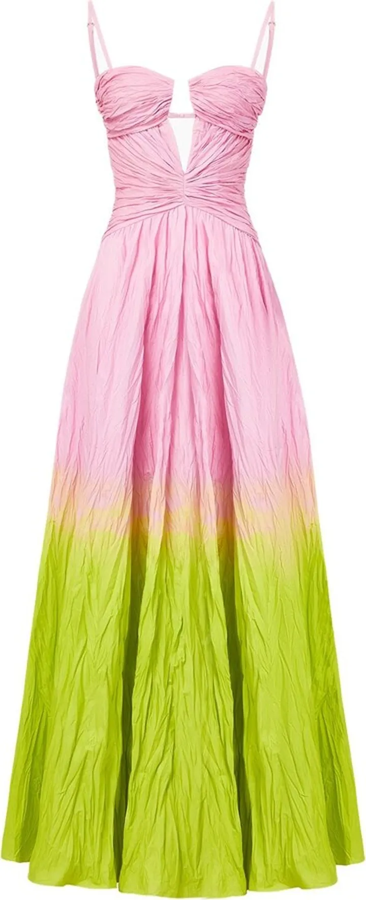 Faded crinkle cotton poplin gown