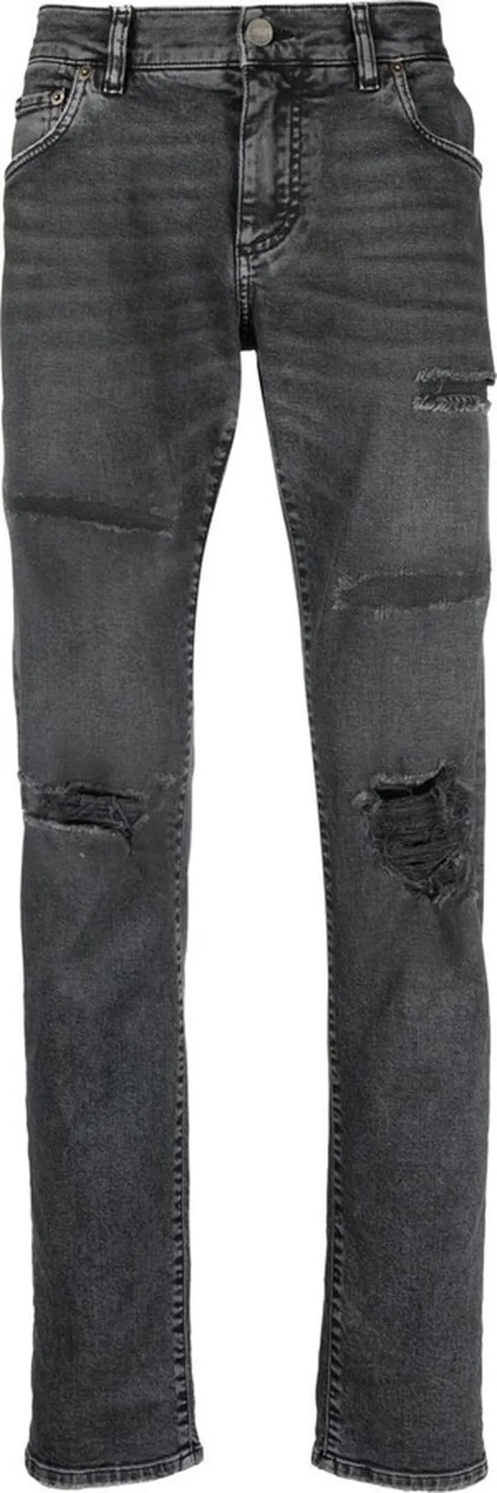Logo-Plaque Distressed Jeans