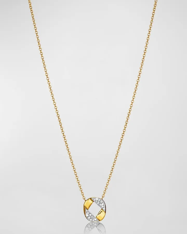 Curb-Link Piccolo Diamond Pendant Necklace