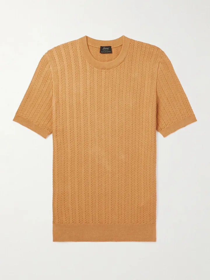 Herringbone Cotton T-Shirt