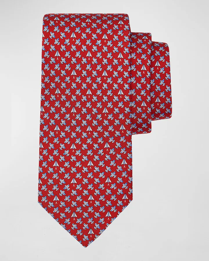 Men's Petit Airplanes Silk Tie