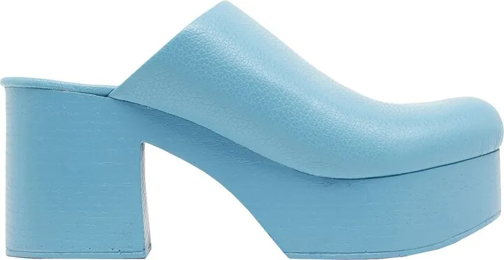 Drummed Leather Clogs Mules & Clogs Turquoise