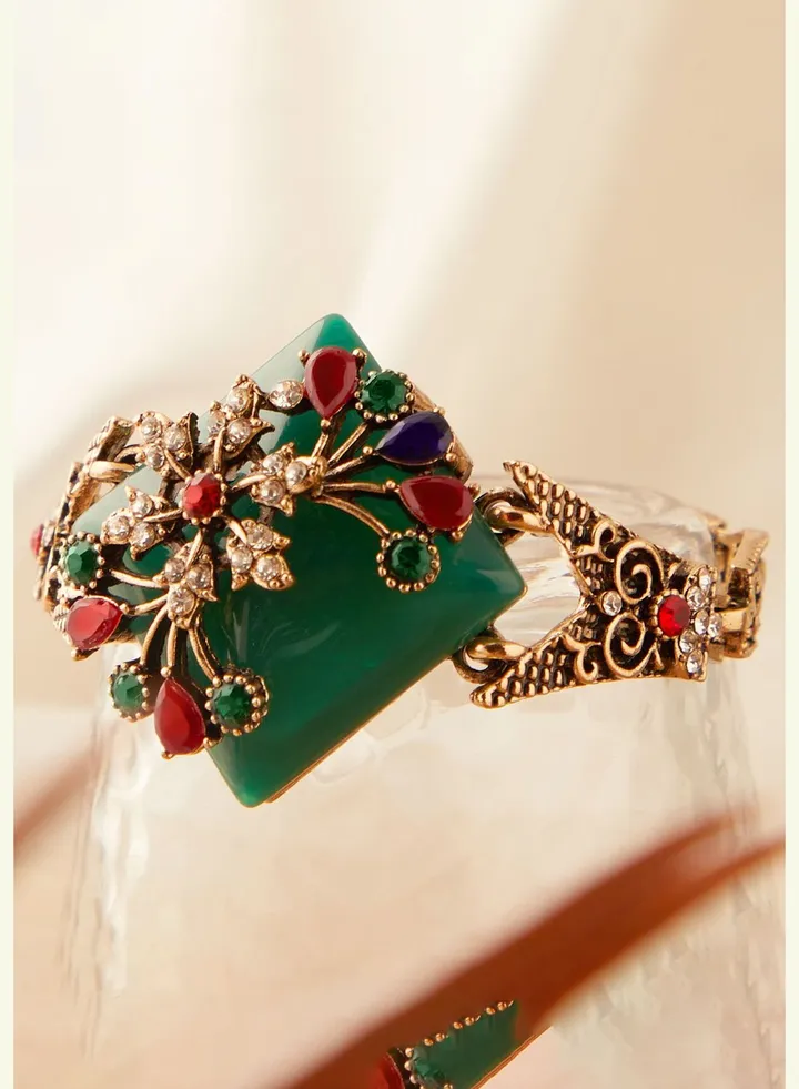 Gold Plated Designer Stone Bracelet