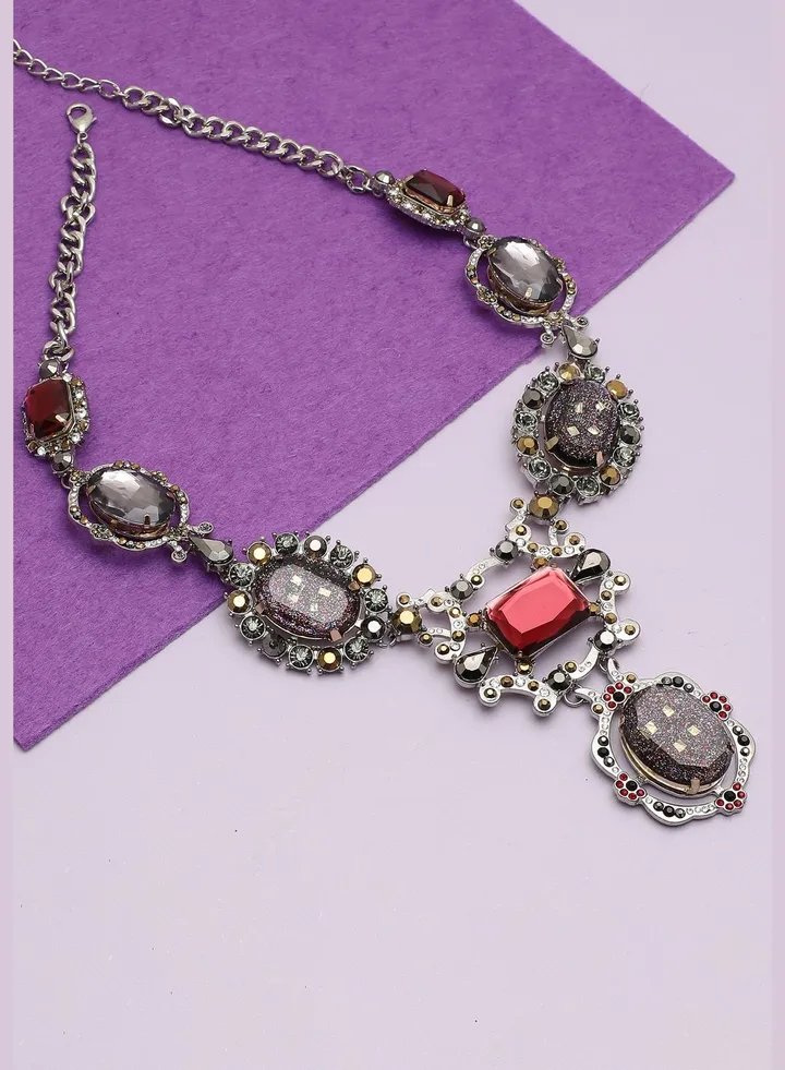 Gold Plated Designer Stone Necklace