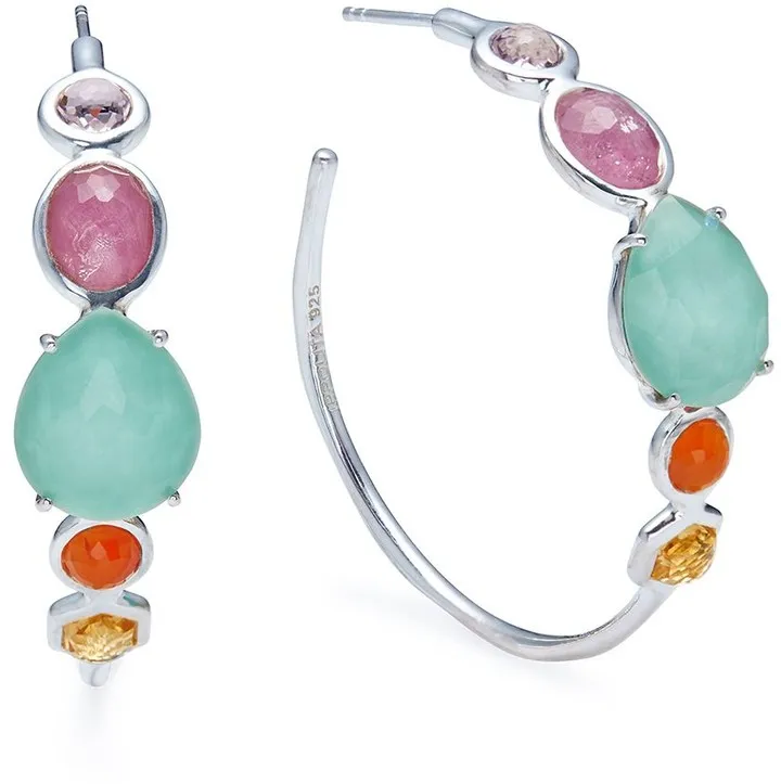 Rock Candy multi-stone hoop earrings