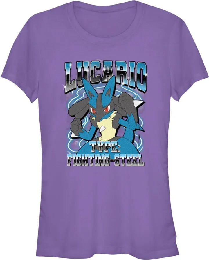 Junior's Pokemon Lucario Type: Fighting-Steel T-Shirt - Purple - 2X Large