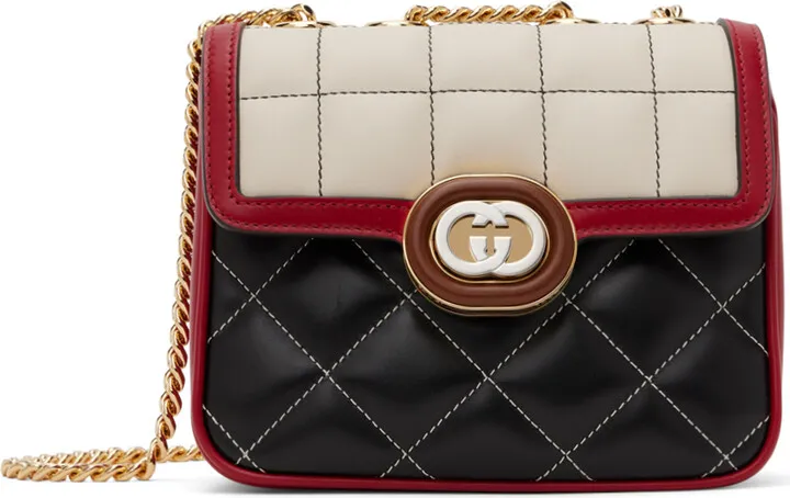 Gucci Off-White & Black Mini Deco Bag