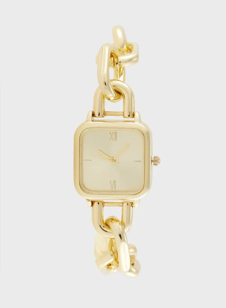 Square Dial Bracelet Strap Analogue Watch