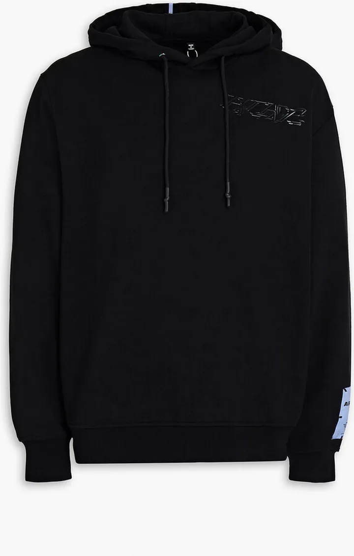 Printed French cotton-terry hoodie