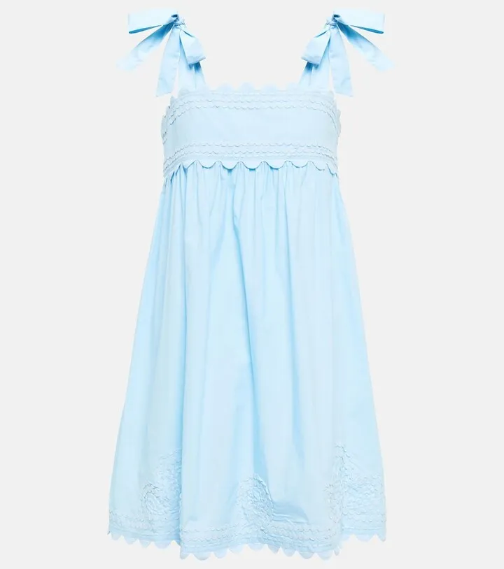 Scalloped cotton minidress