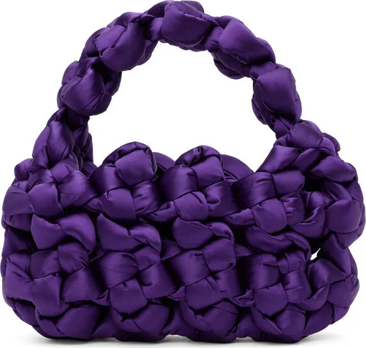 KARA Purple Exploded Knot Shoulder Bag