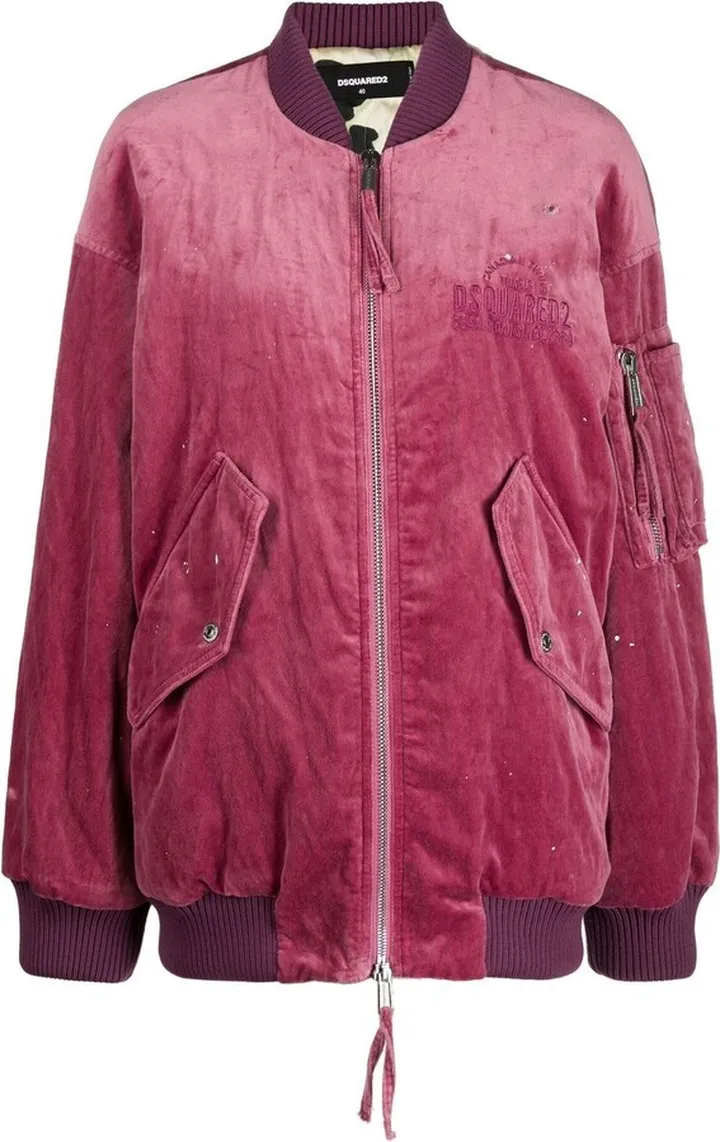 Velour Bomber Jacket