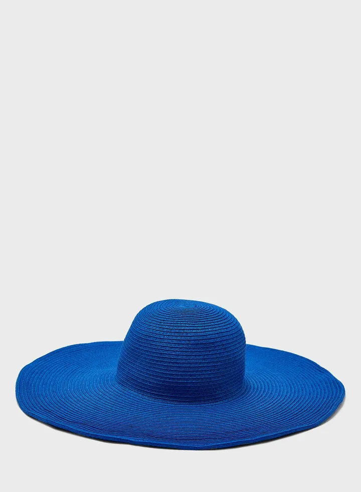 Wide Brim Straw Fedora Hat