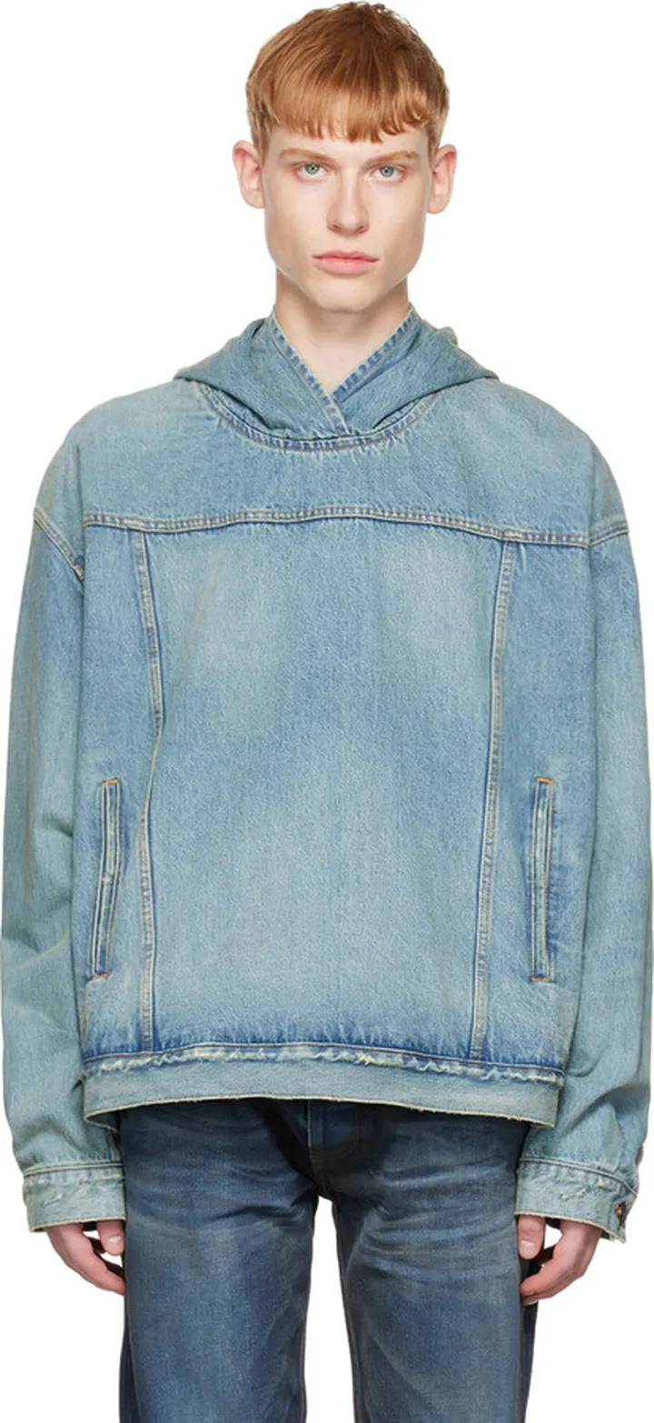 Balenciaga Blue Pull-Over Denim Jacket