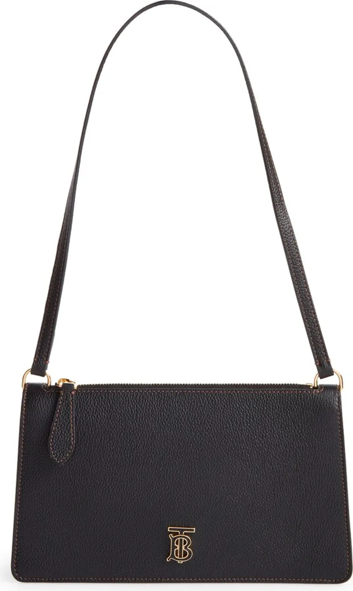 TB Monogram Leather Pouch Shoulder Bag